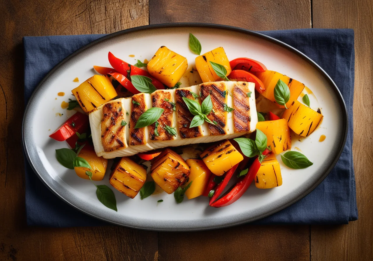 Grilled Waller with Vegetables
