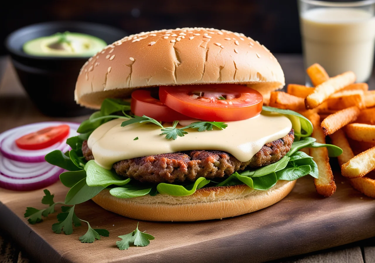 Surimi Burger with Onions