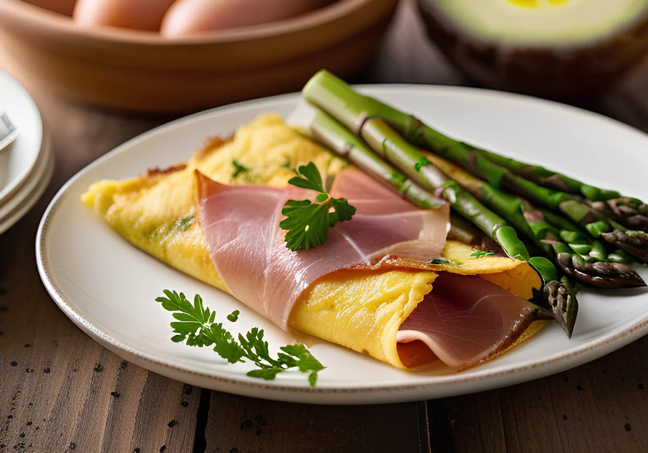 Asparagus and Prosciutto Omelet