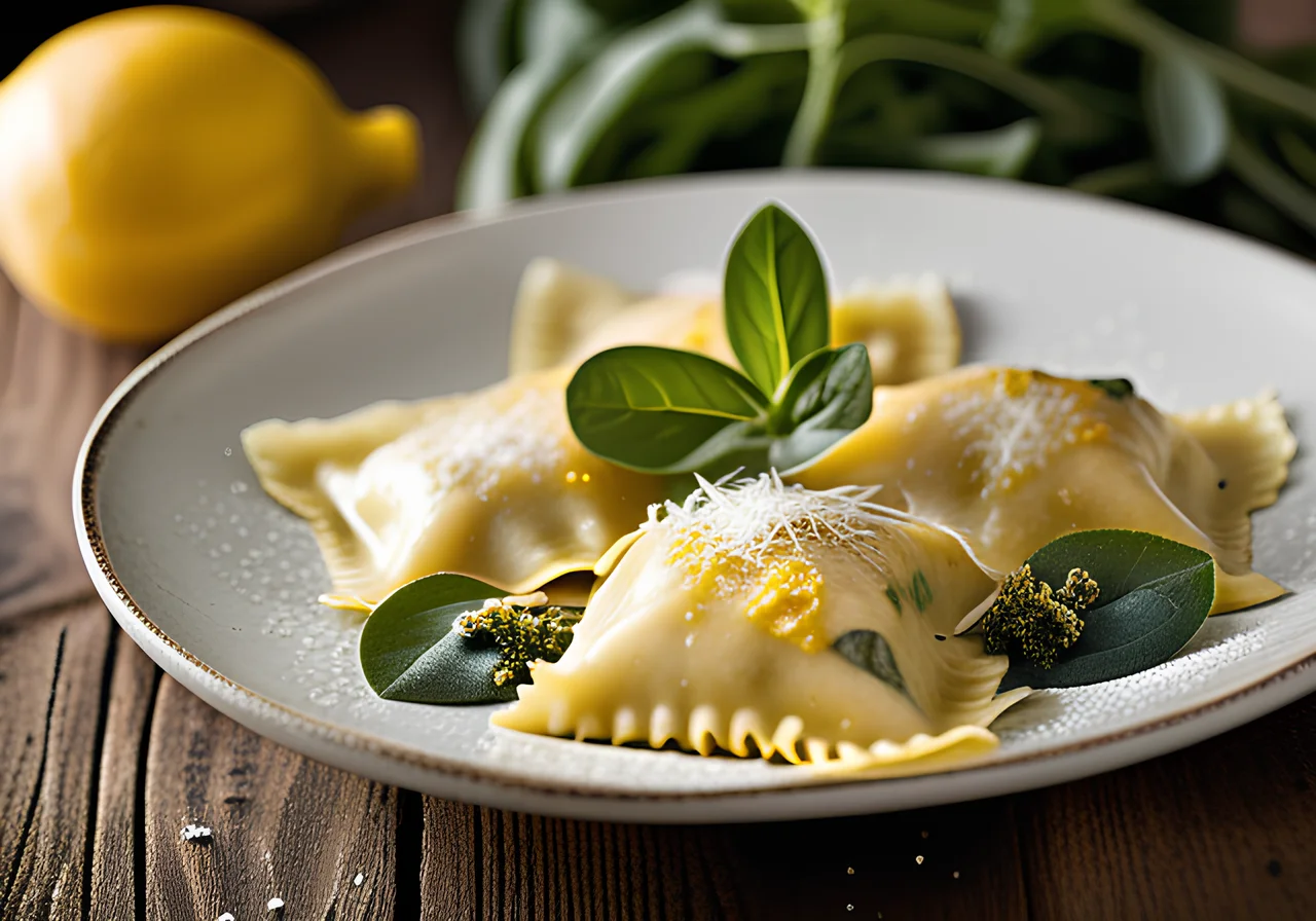 Spinach Ravioli with Sage Butter