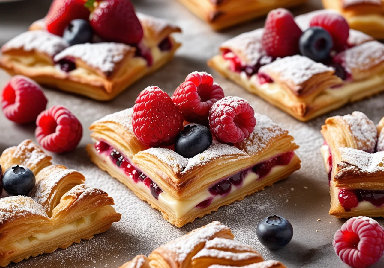 Berry Puff Pastry Squares