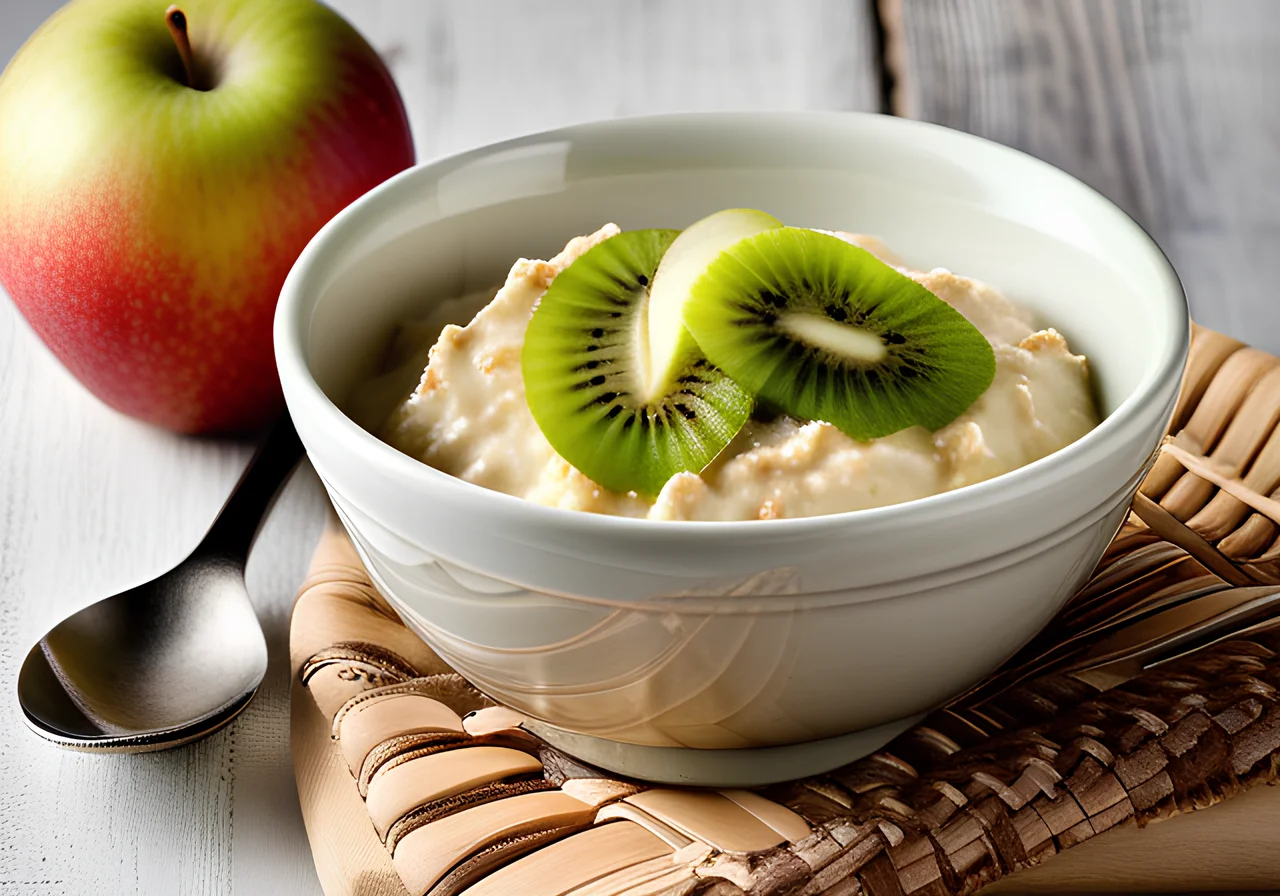 Soy Curd with Apple, Kiwi and Oatmeal