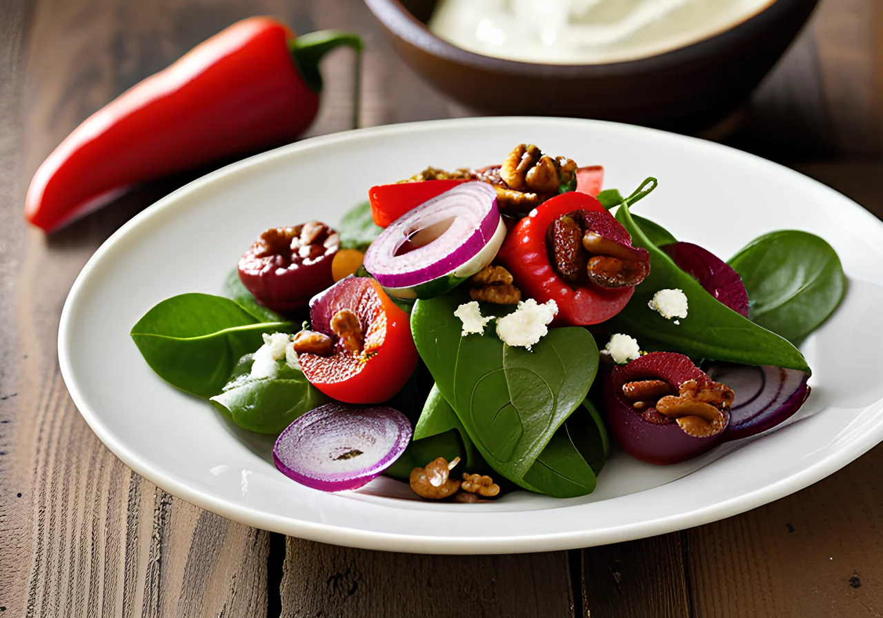 Padrón Pepper Salad with Feta and Olives