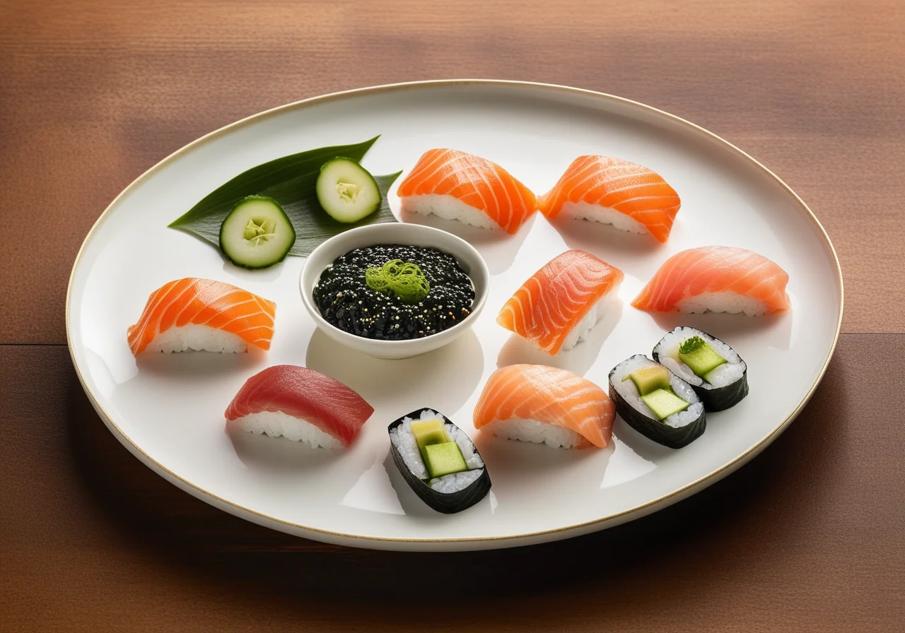 Various Nigiri (Salmon, Scampi, Salmon Caviar)