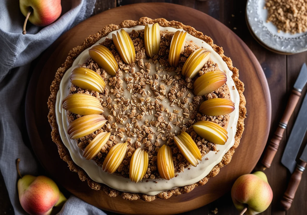 Poppy Seed and Pear Crumble Cake