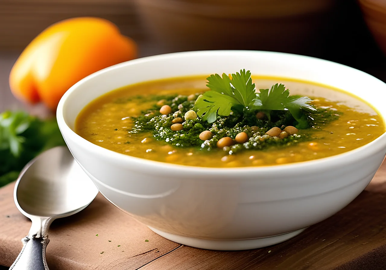 Lentil Soup with Parsley Pesto