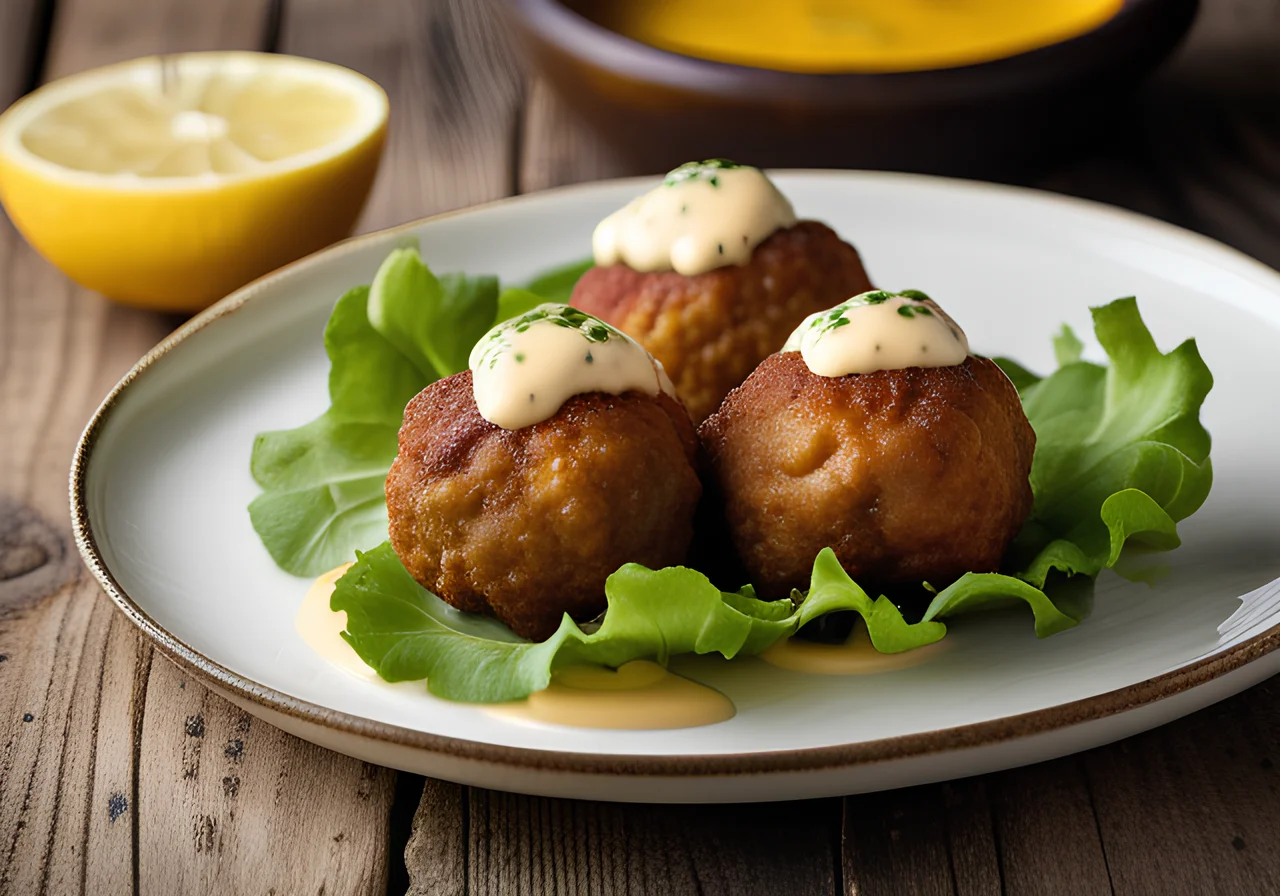 Fried Meatballs with Cheese Filling