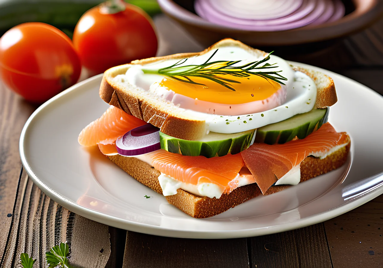 Salmon and Egg Sandwich