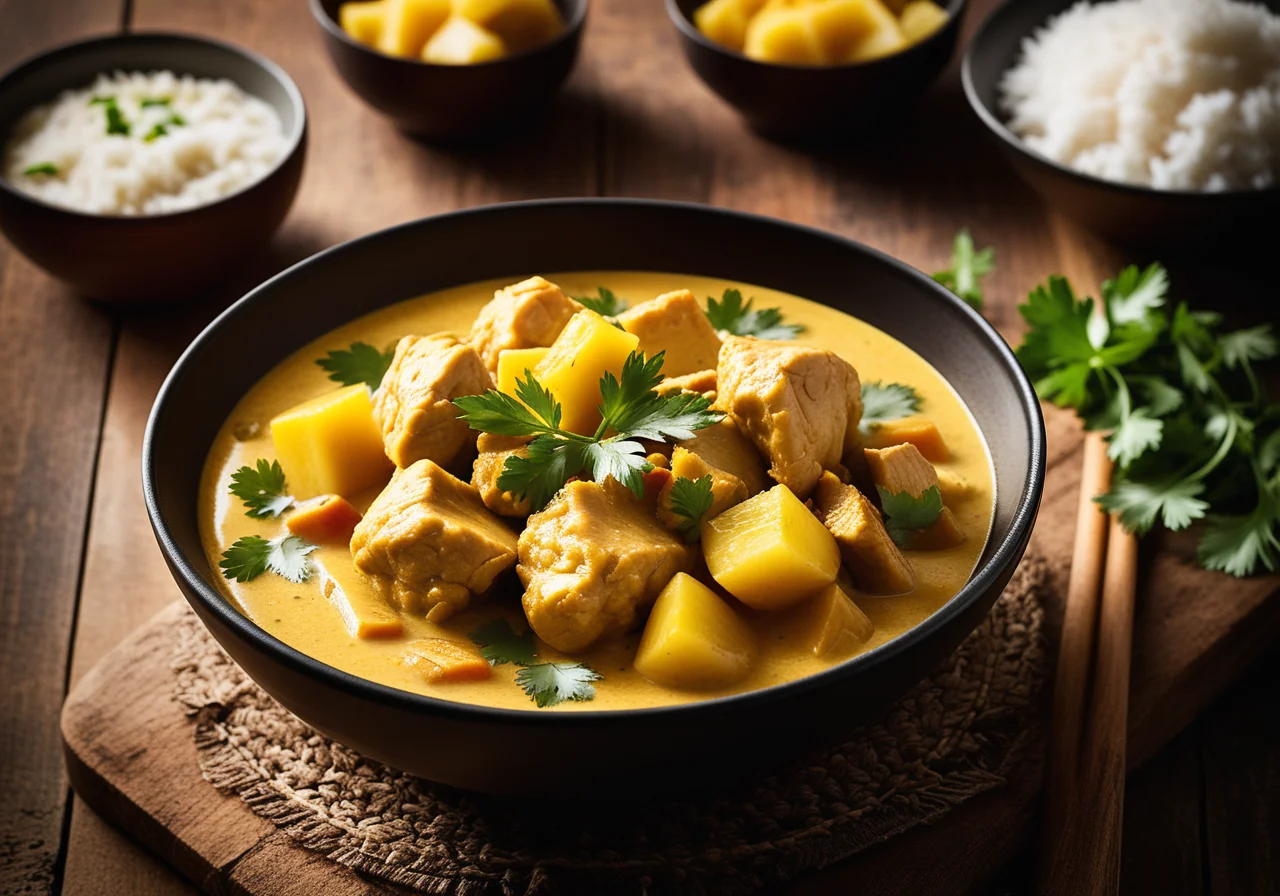 Chicken Curry with Pineapple and Rice