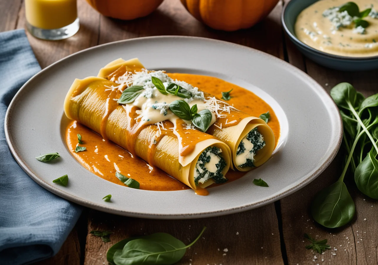 Cannelloni Filled with Pumpkin and Spinach