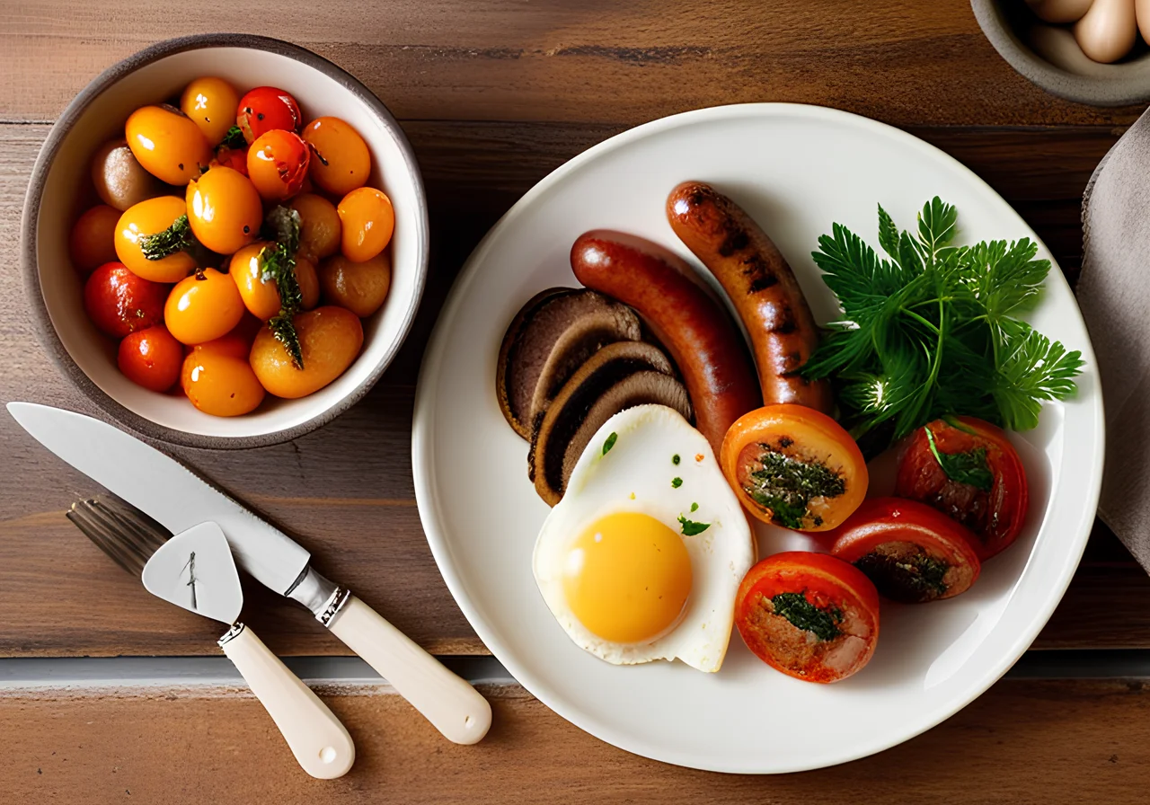 English Breakfast with Soy Sausages