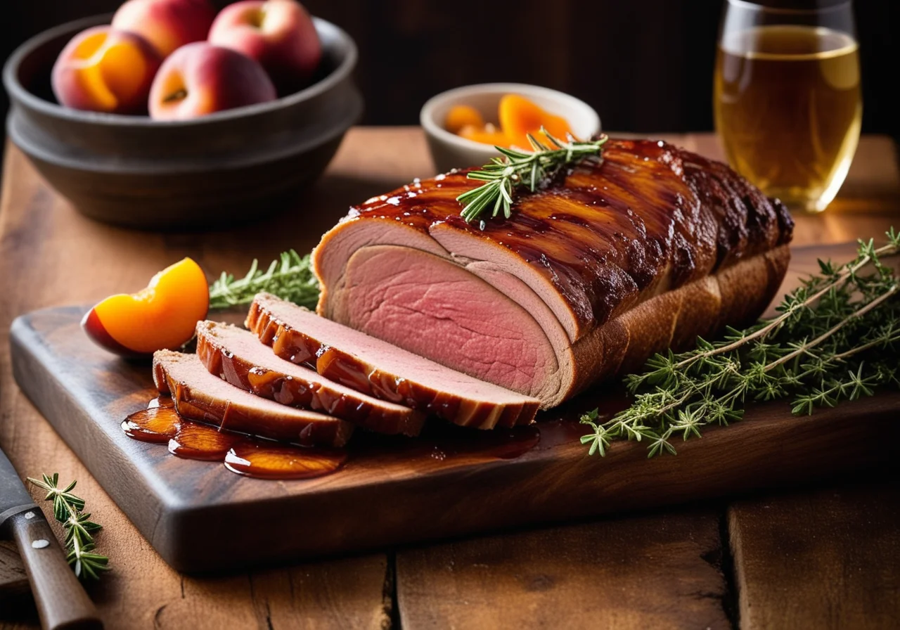 Pork Loin Stuffed with Dried Apricots and Cranberries