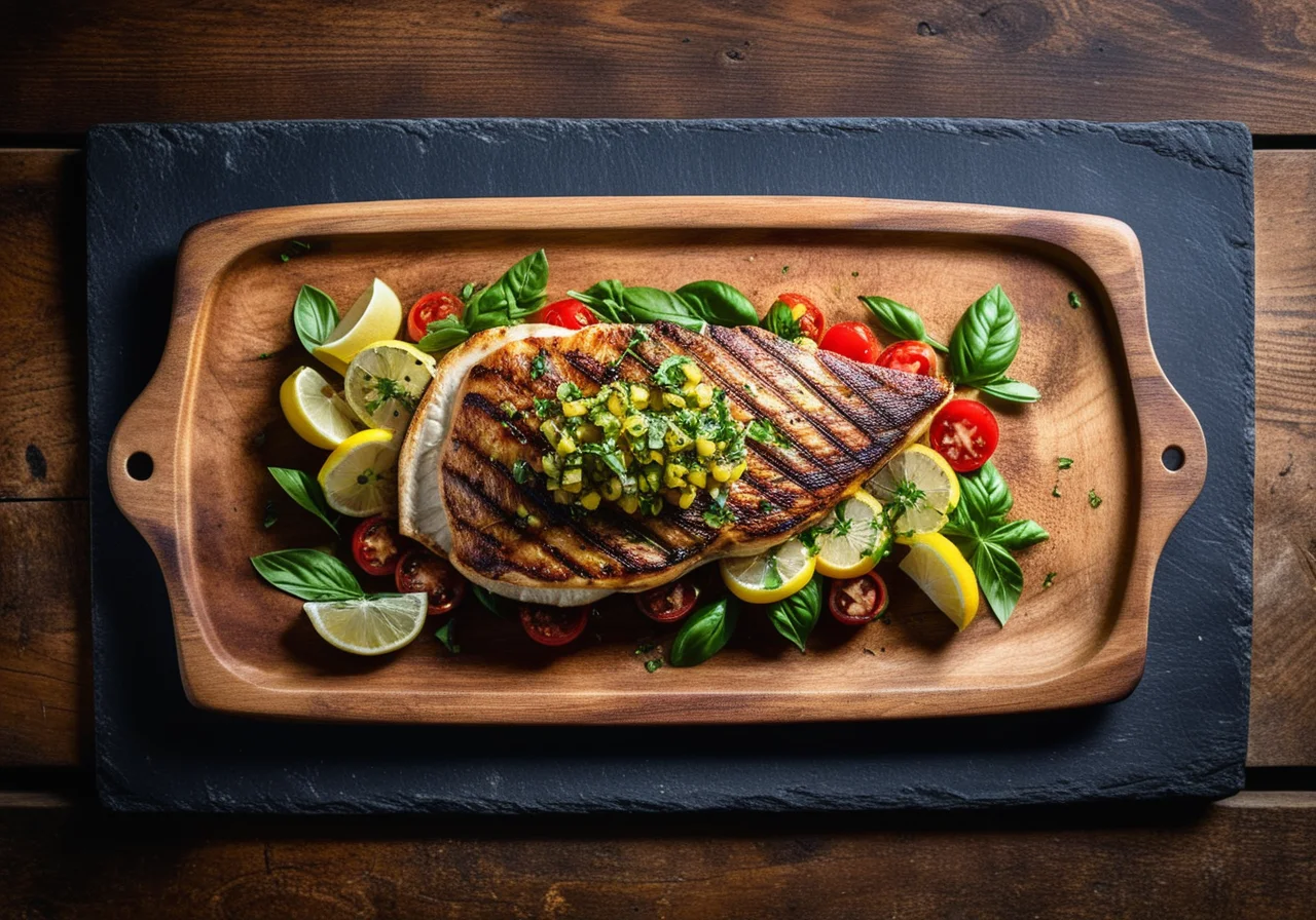 Sea Bream with Basil Tomato Salsa