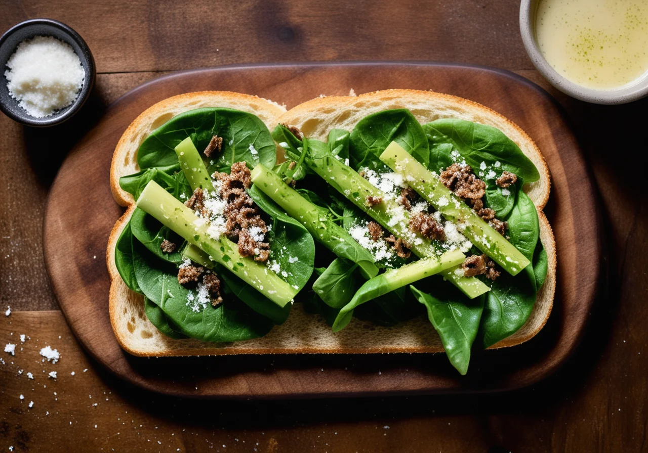 Romanasalat mit Knoblauchbrot