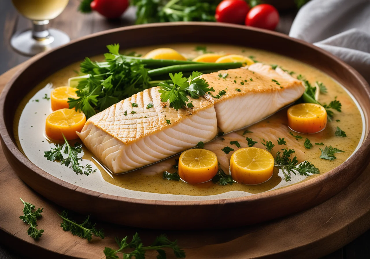 Poached Carp in Wine