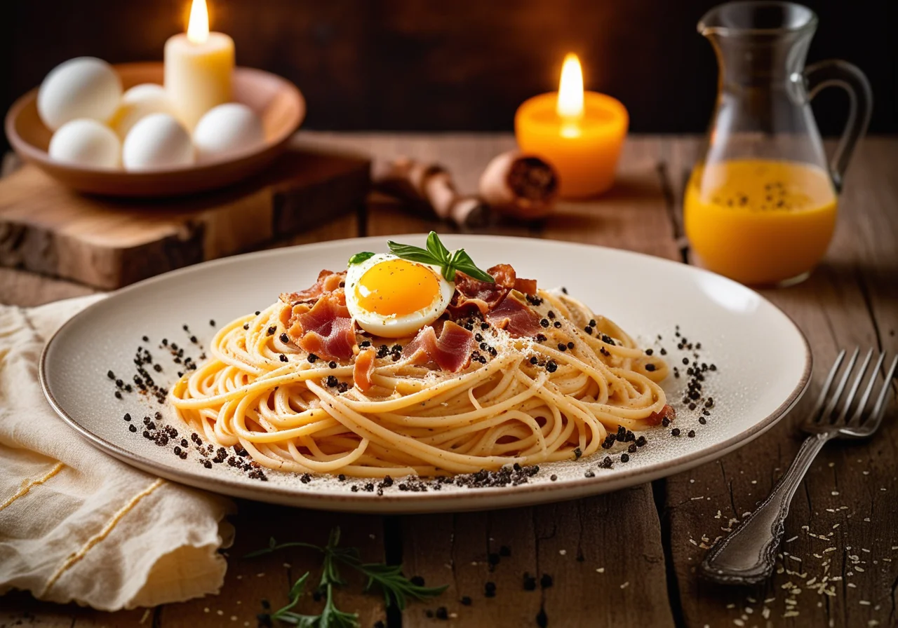 Spaghetti with Pancetta and Egg