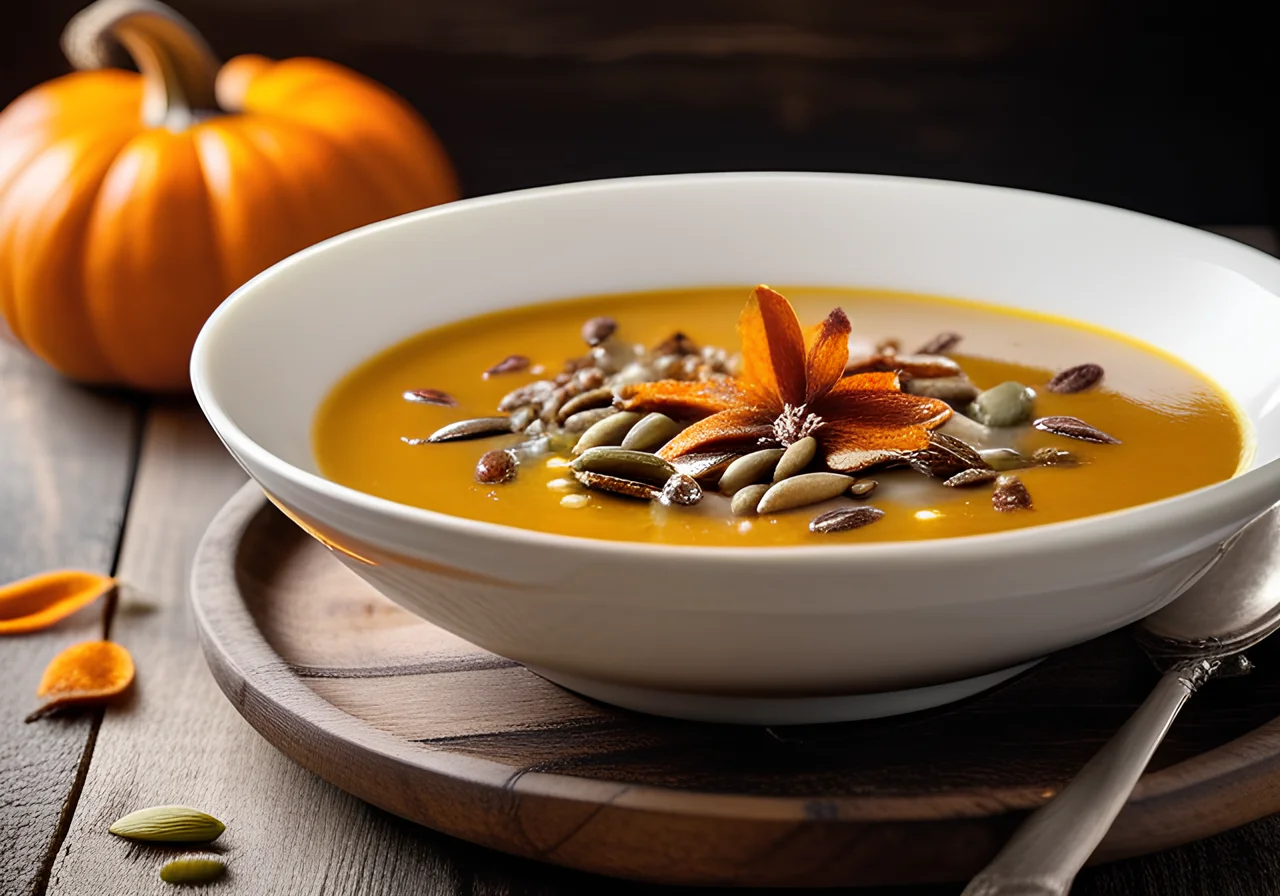Black Salsify Cream Soup with Pumpkin Seeds