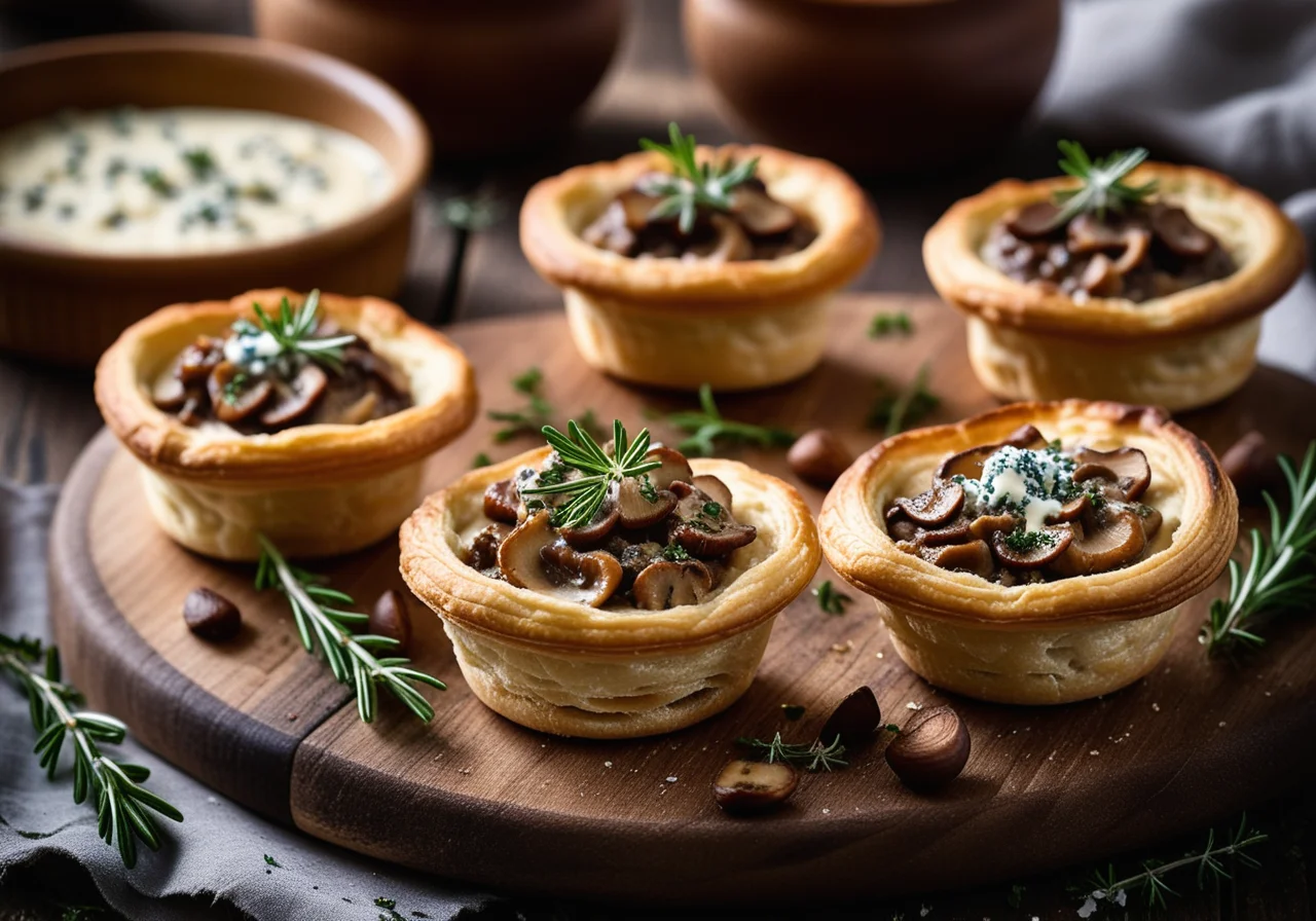 Baked Mushrooms with Puff Pastry Crust