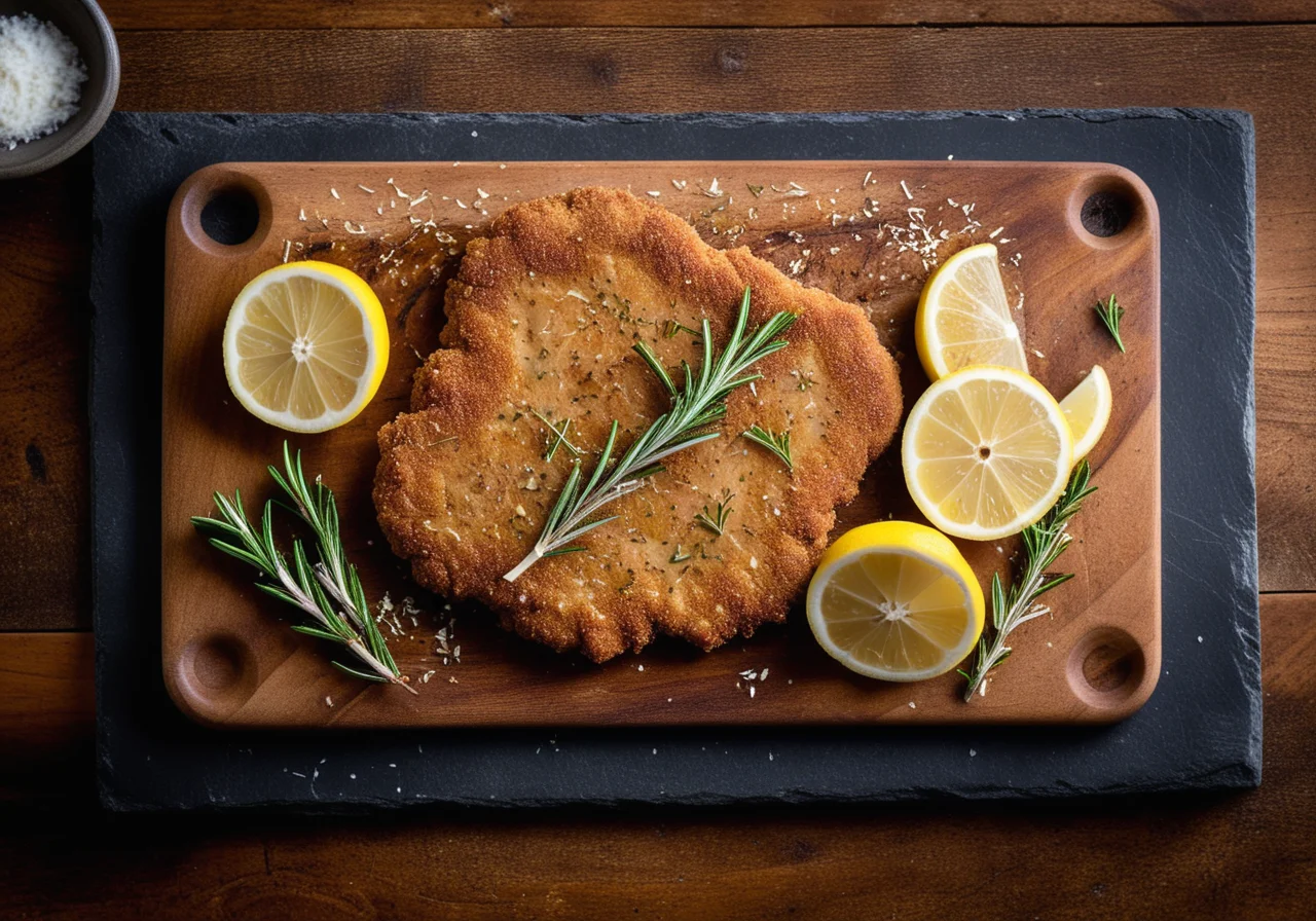 Marinated Veal Schnitzel with Lemon and Rosemary