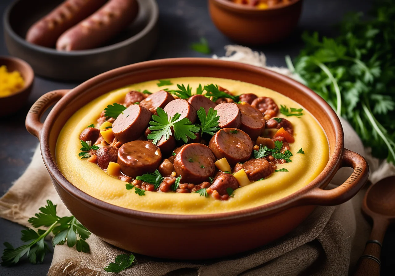 Borlotti Bean and Sausage Stew with Polenta