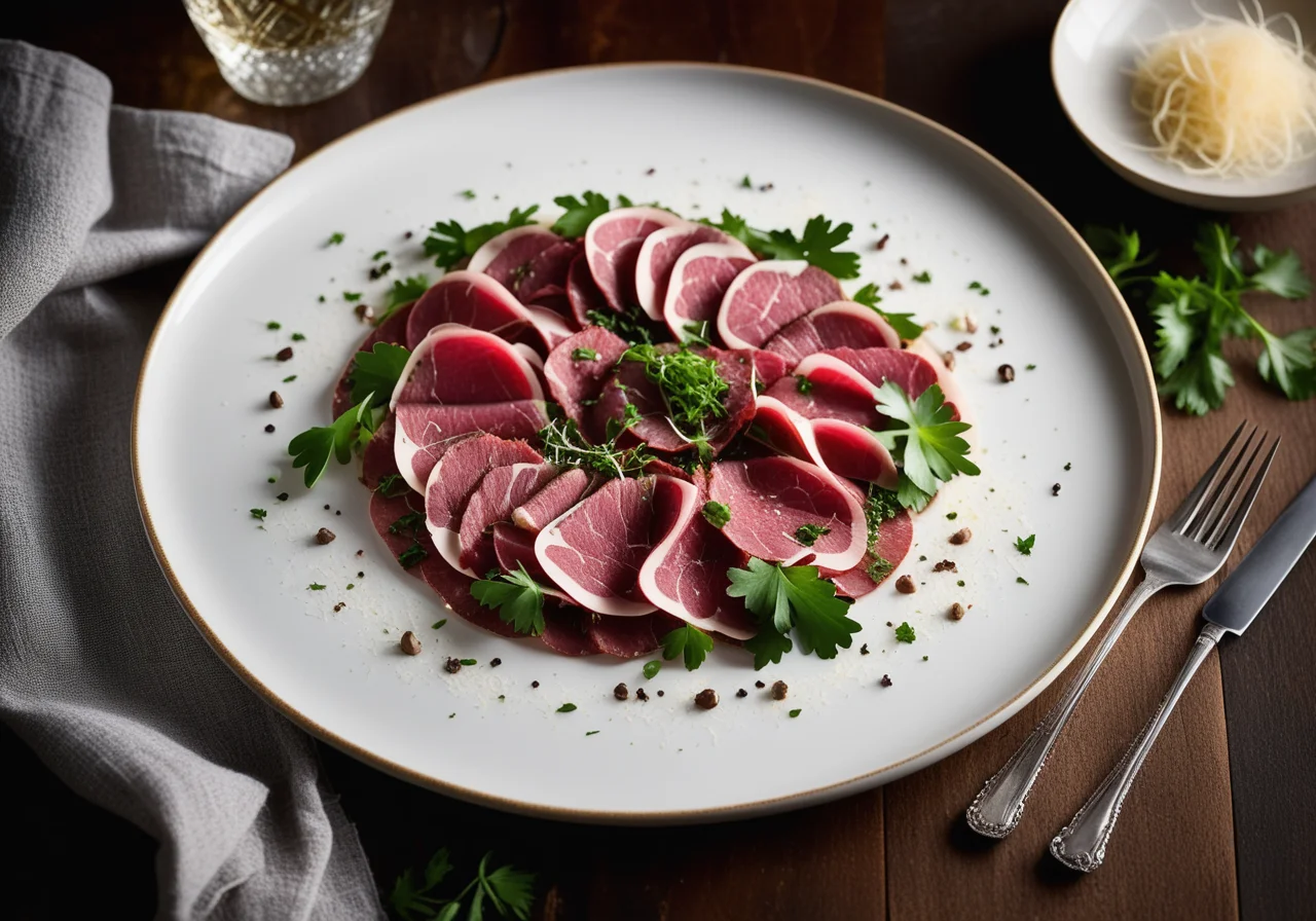 Carpaccio with Mushrooms and Parmesan