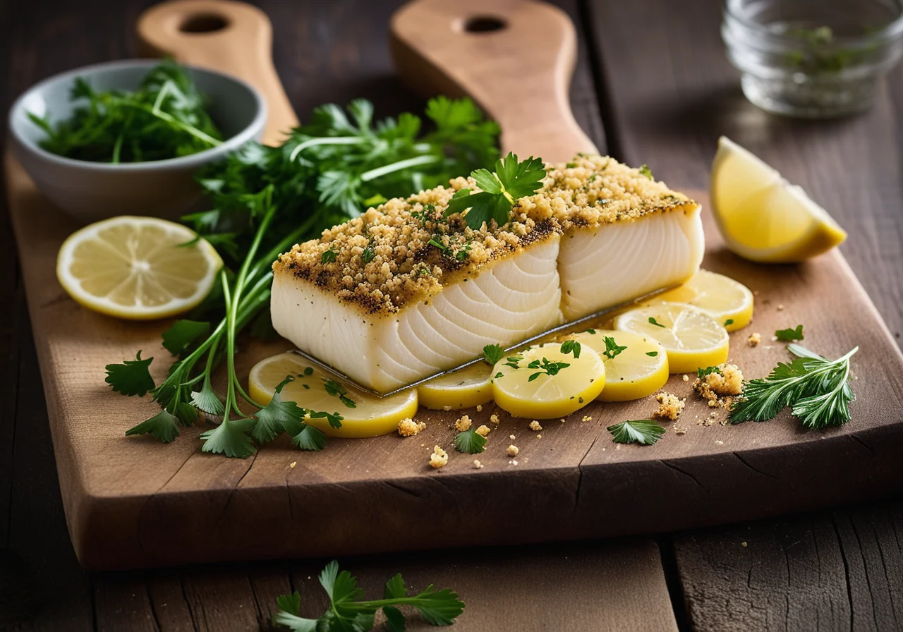 Cod with Mustard Herb Crust