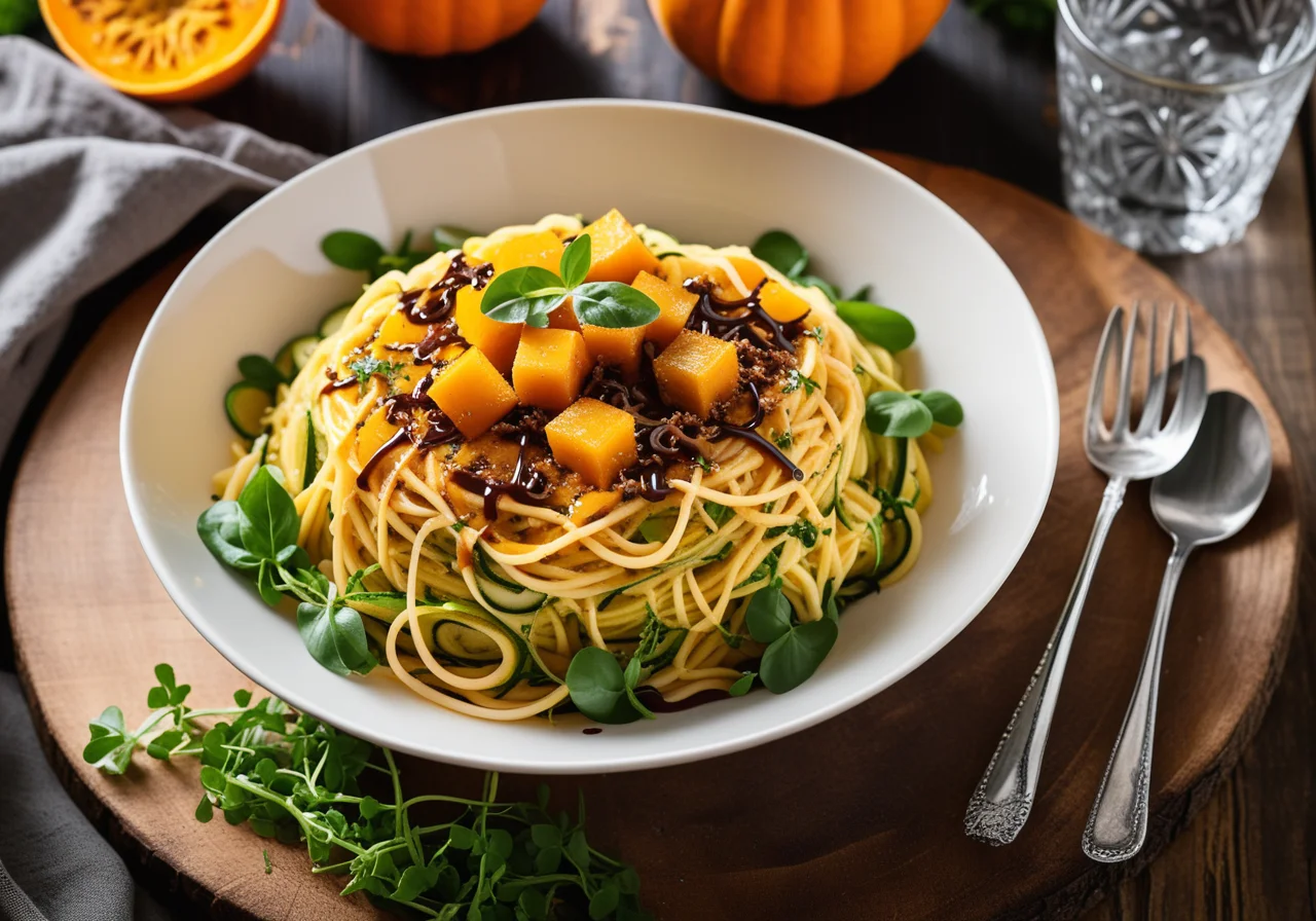 Spaghetti with Pumpkin and Zucchini