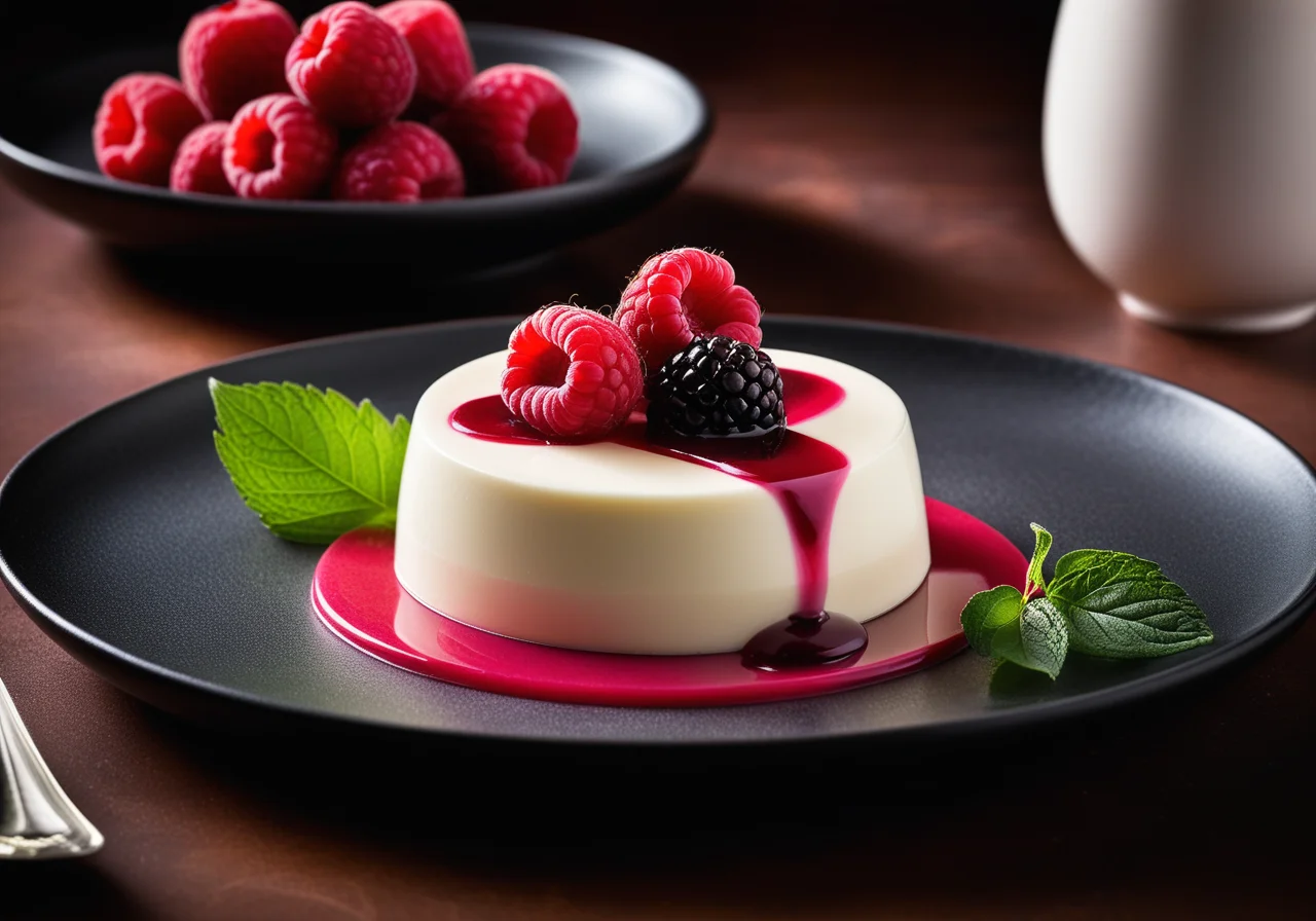 Panna Cotta with Fruit Sorbet