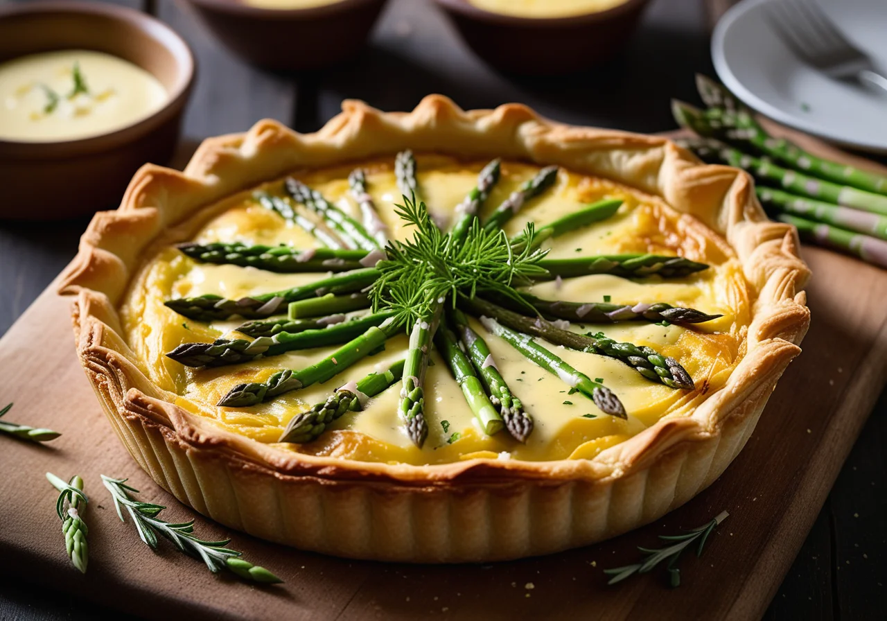 Filo Quiche with Green Asparagus and Potatoes