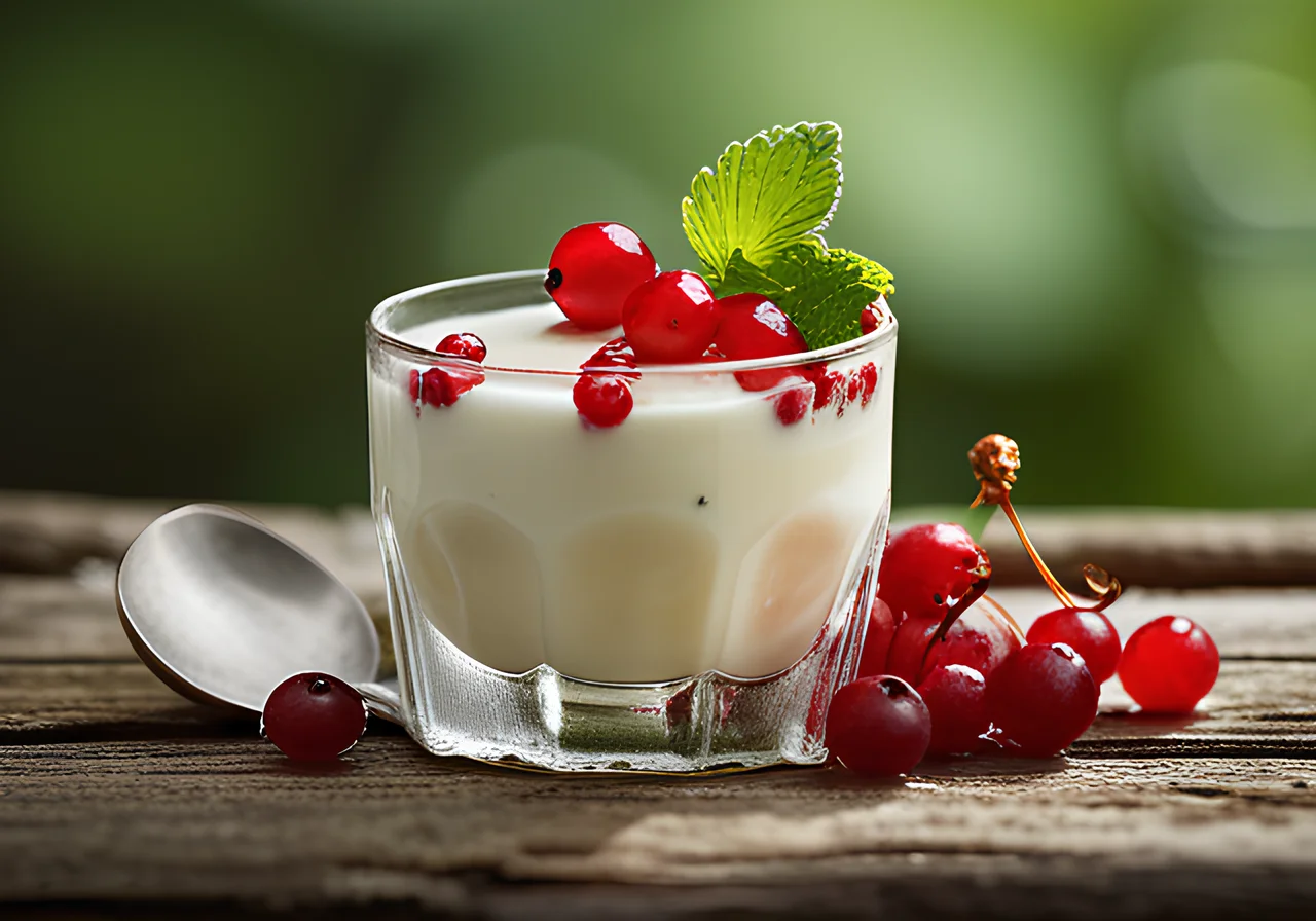 Drink Yogurt with Red Currants