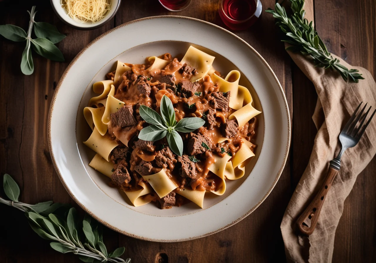 Beef Ragout on Wide Pappardelle