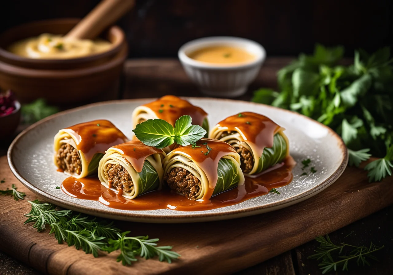 Cabbage Rolls Filled with Ground Meat