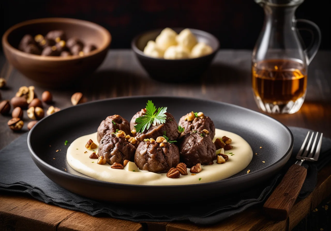 Venison Dumplings with Potatoes and Morels