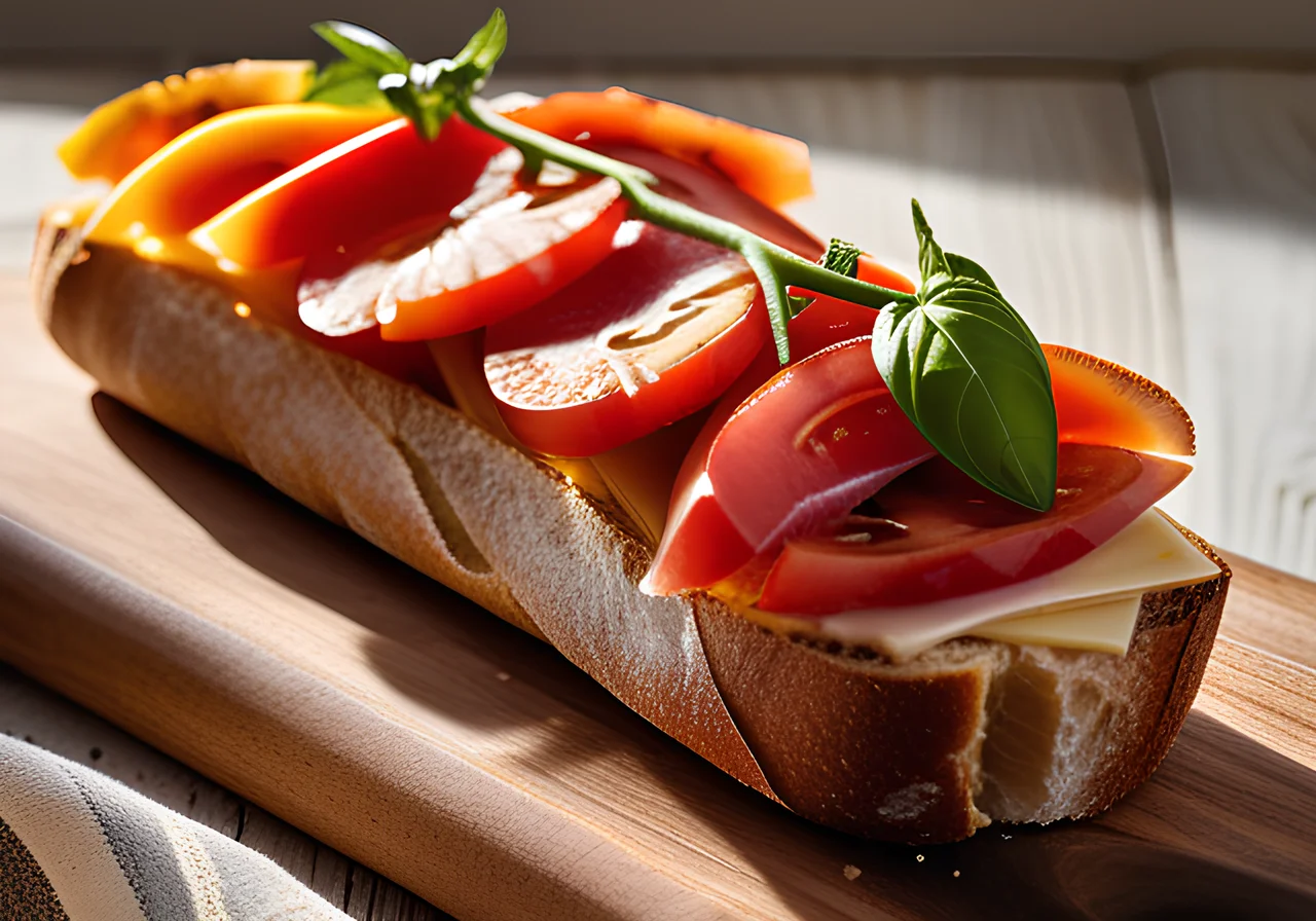 Baked Ham & Tomato Baguette