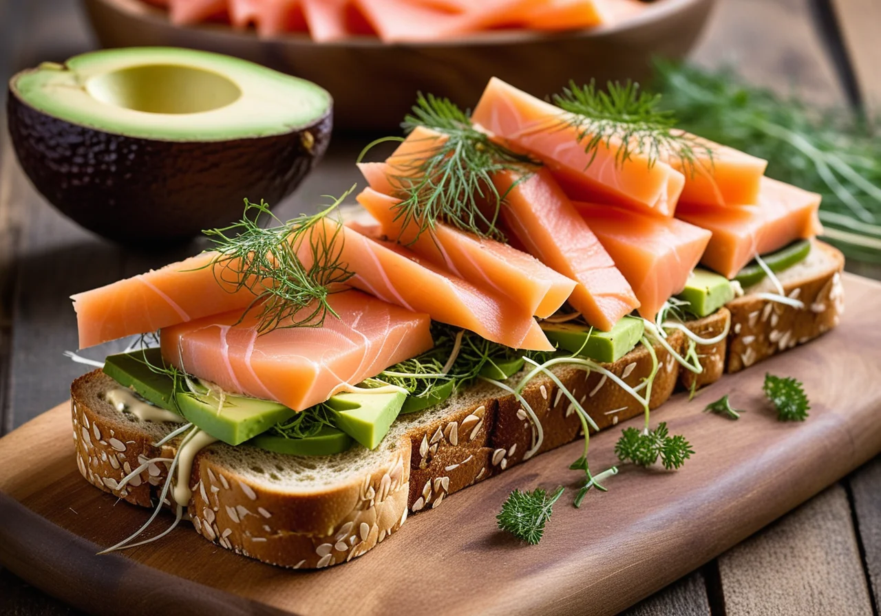 Smoked Salmon Sandwich with Sprouts