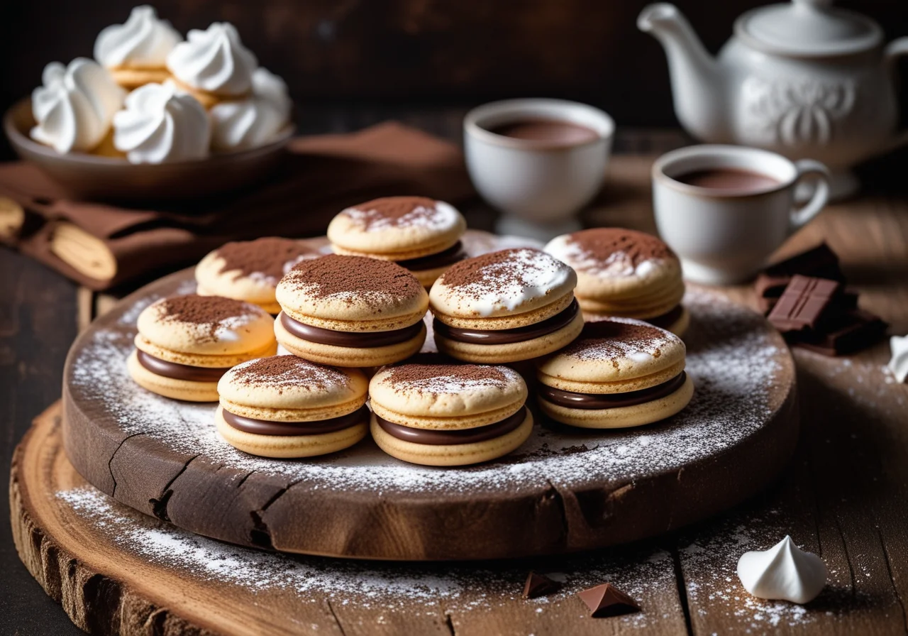 Chocolate Cream and Meringue Cookies