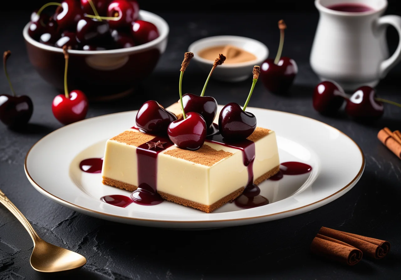 Cinnamon Parfait with Cherries