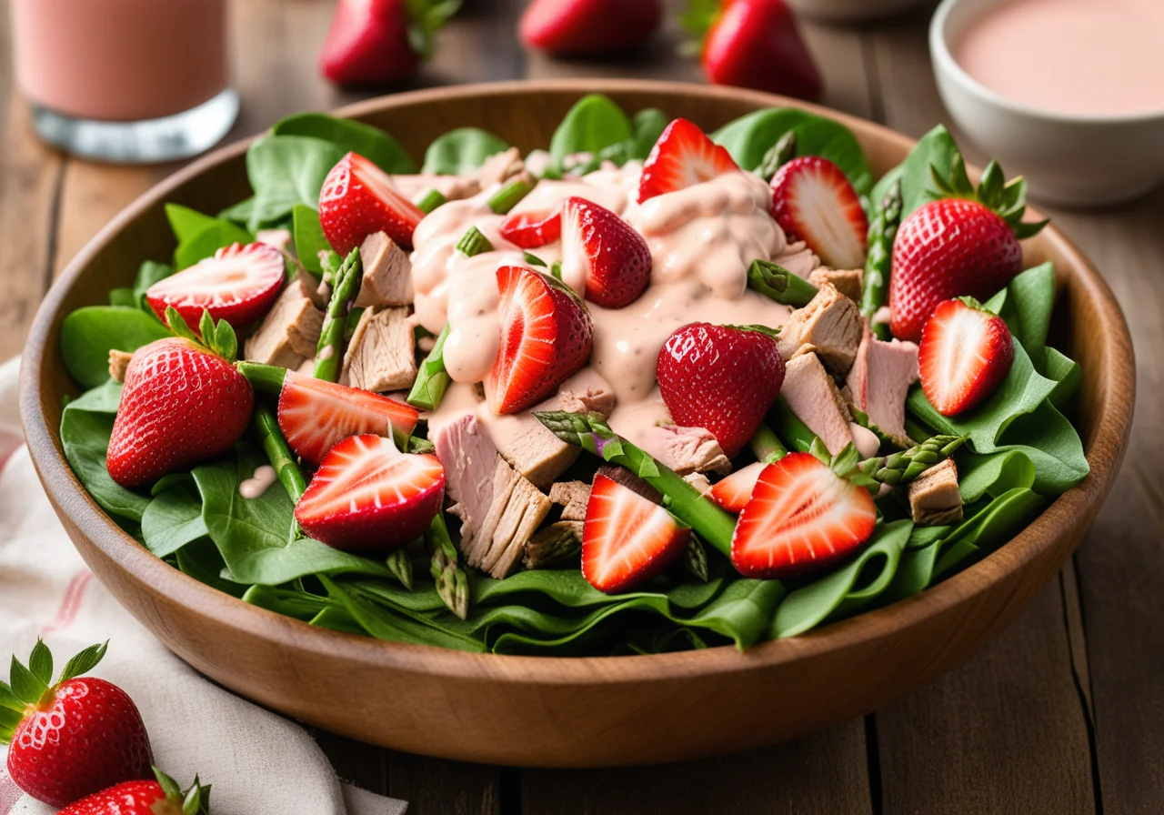 Turkey and Asparagus Salad with Strawberries