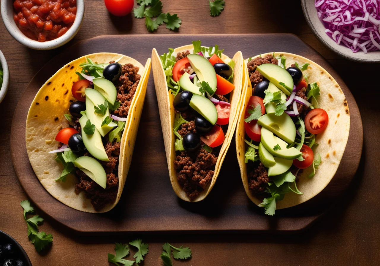 Taco Shells with Ground Beef Filling