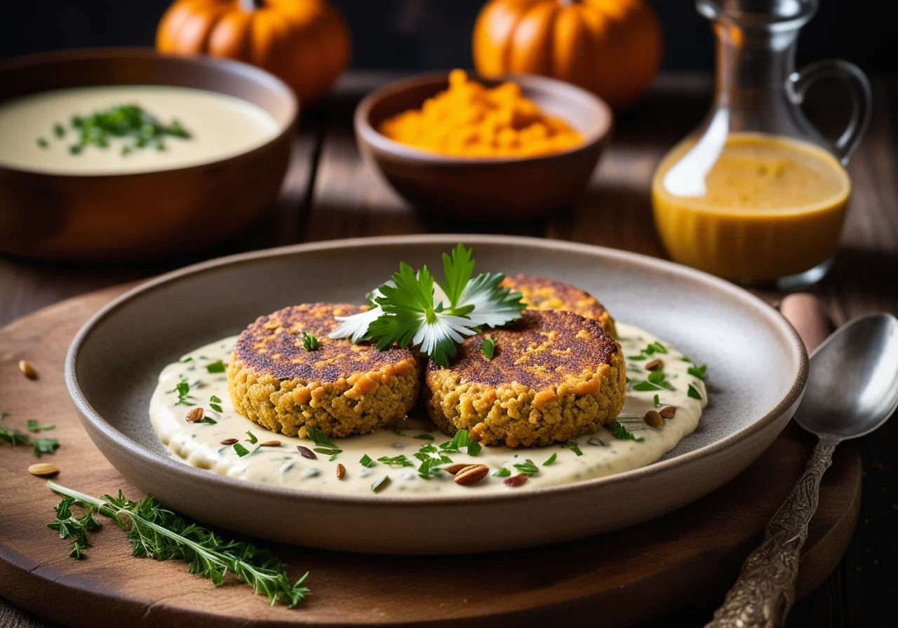 Hirsefrikadellen mit Bärlauchsauce