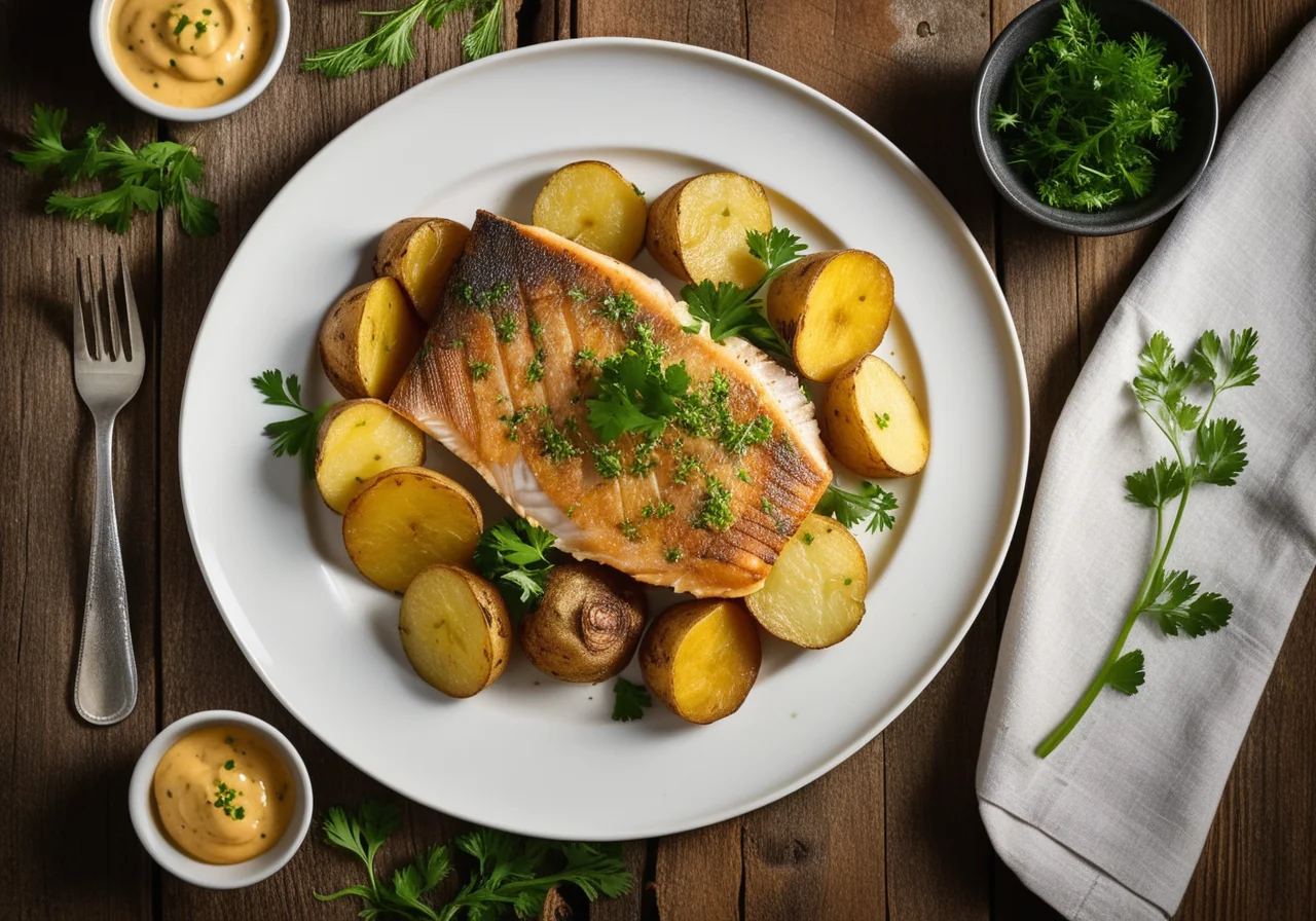 Pan Fish with Mustard Sauce