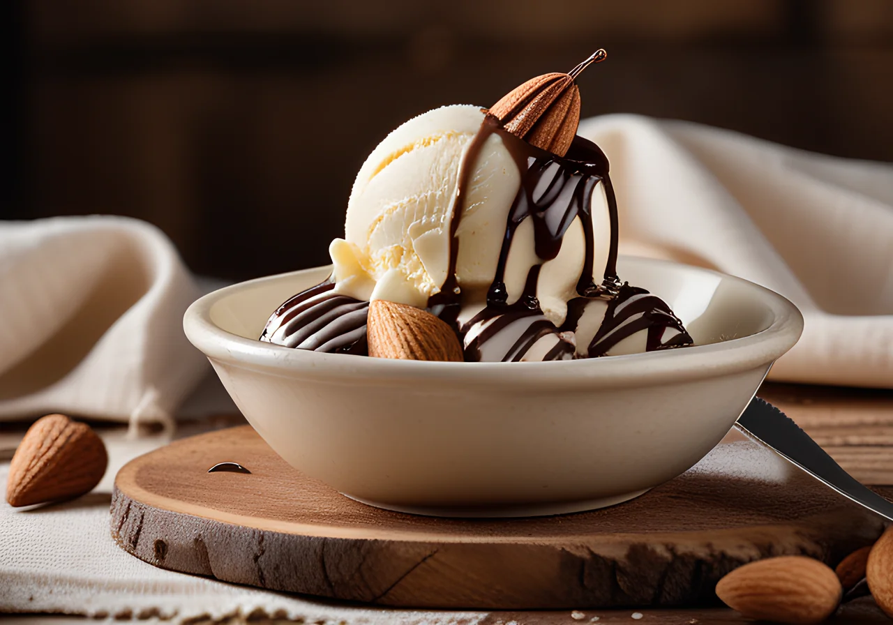 Vanilla Ice Cream with Chocolate Sauce (Coup Dänemark)