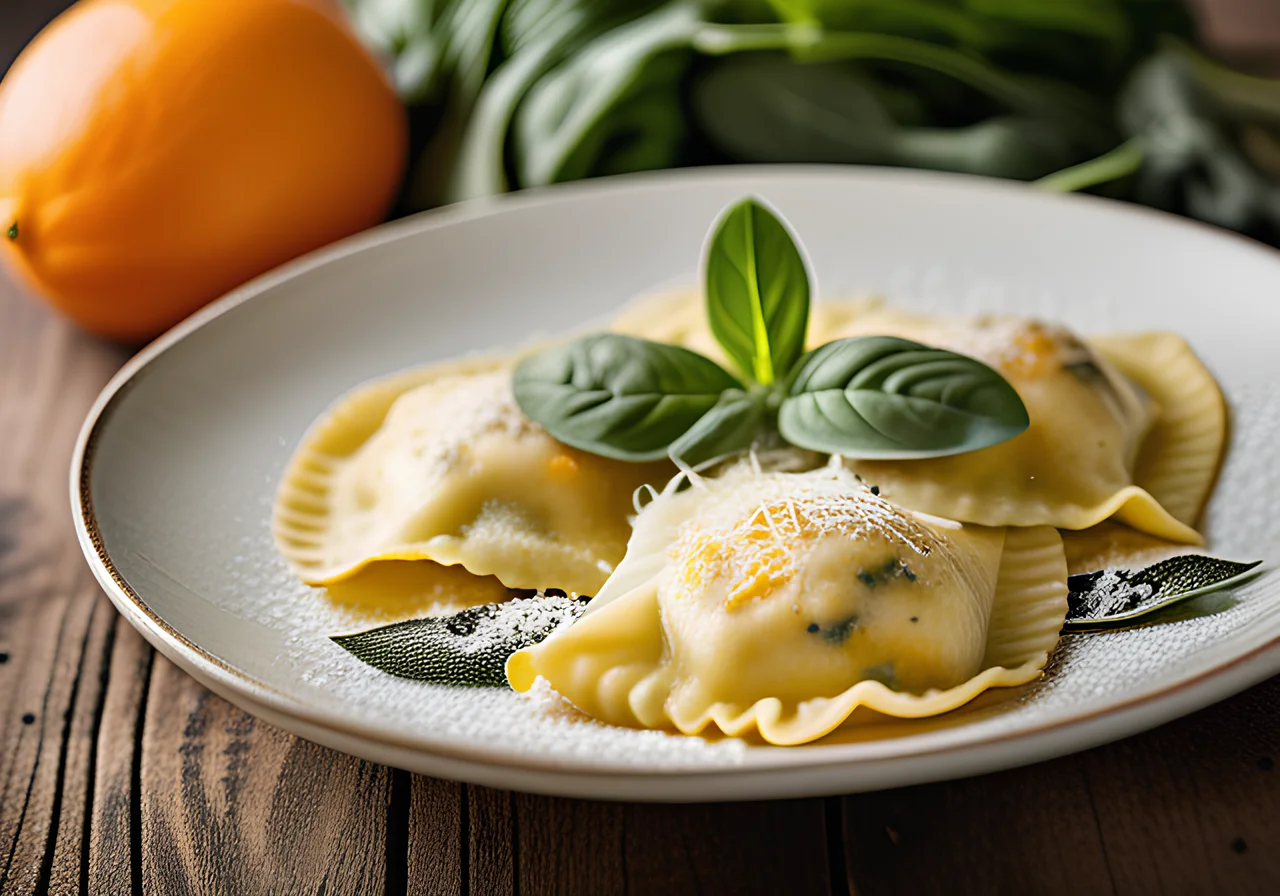 Spinach-Ricotta Ravioli in Orange Sage Butter