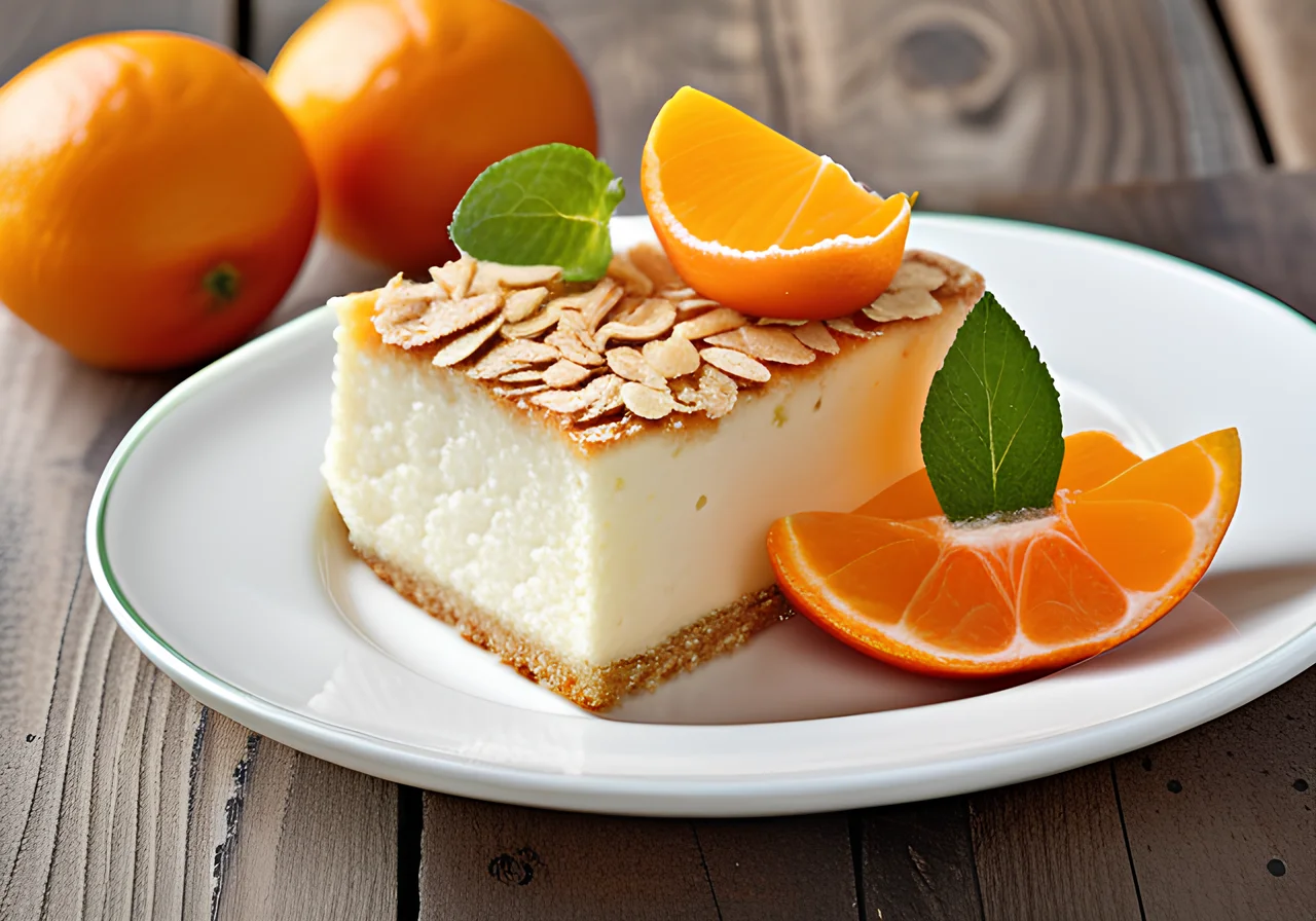 Quark Cake with Mandarins and Crunchy Base
