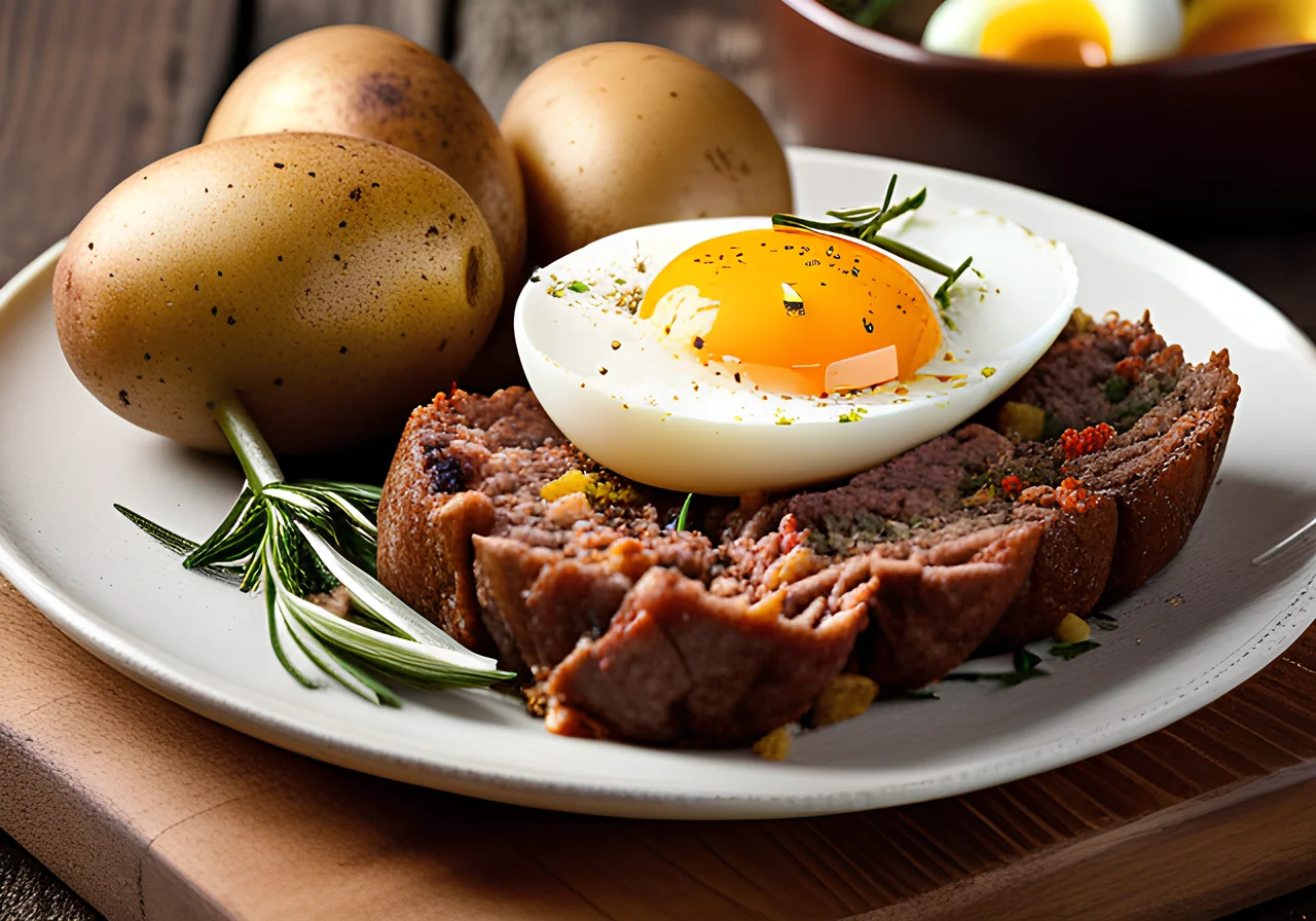 Ground Meat Roast with Egg