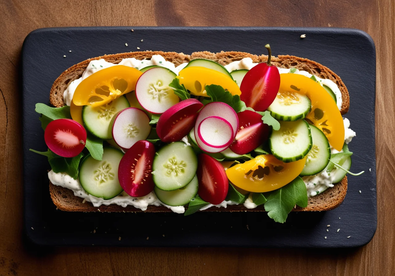 Open Sandwich with Vegetables