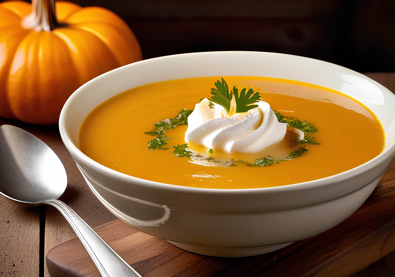 Pumpkin Soup in a Golden Nugget Pumpkin