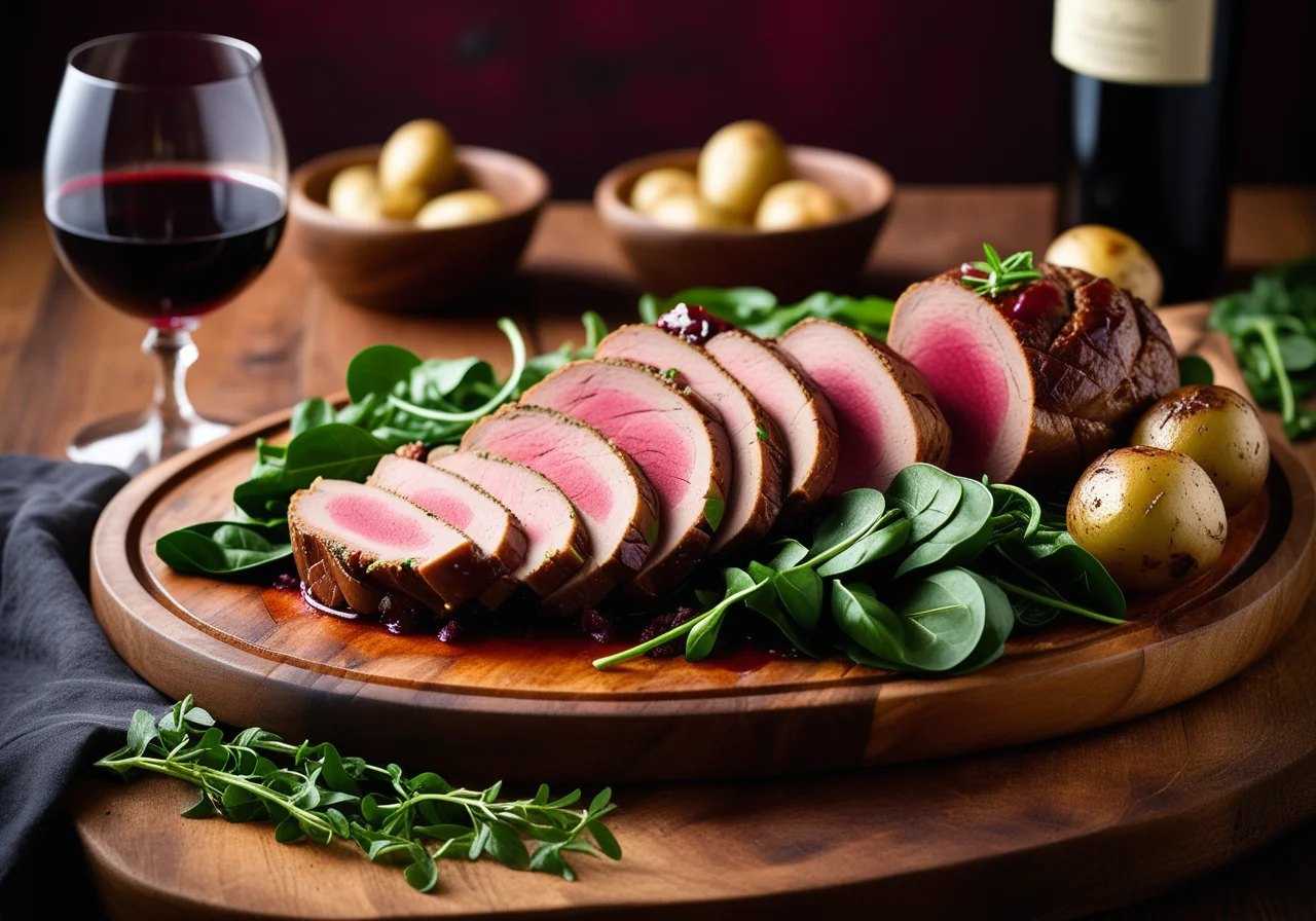 Stuffed veal breast with spinach