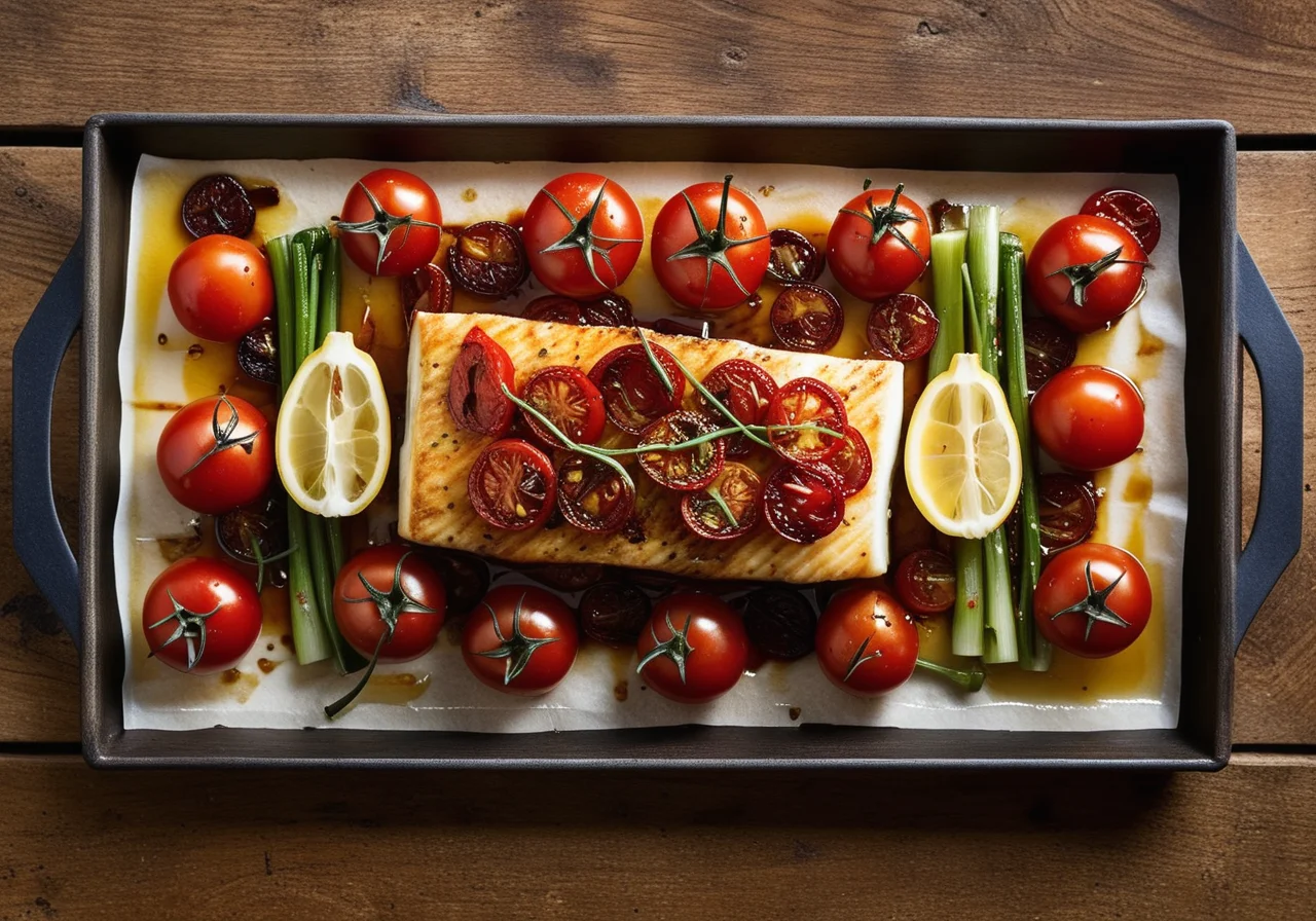 Cod with Vegetables Baked in Foil