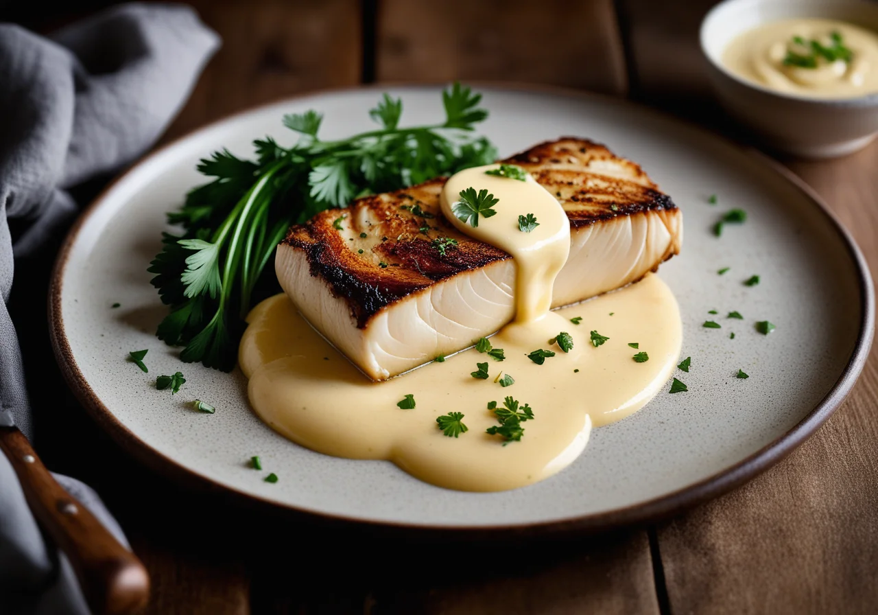 Cod Fillet in Mustard Sauce with Potatoes